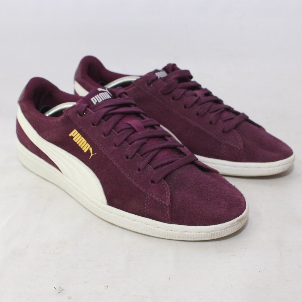 Puma Vikky Suede Sneakers Purple Violet 362624 18 size 8.5 Lace Up Shoes Soft